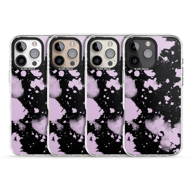 iPhone 16 Pro Max Pink & Black Acid Wash Tie-Dye Black Impact Phone Case