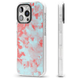 iPhone 16 Pro Max Red & Blue Acid Wash Tie-Dye Pattern Black Impact Phone Case