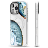 iPhone 16 Pro Max Blue, White & Yellow Agate Gemstone Black Impact Phone Case