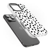 iPhone 16 Pro Max White Dalmatian Print Black Impact Phone Case