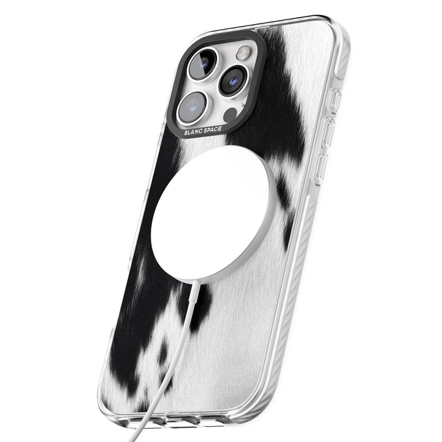 iPhone 16 Pro Max Designer Fashion Cowhide Black Impact Phone Case