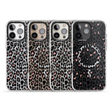 iPhone 16 Pro Max Light Pink Leopard Print - Transparent Black Impact Phone Case