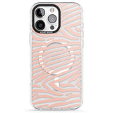 iPhone 16 Pro Max Horizontal Zebra Stripes Transparent Animal Print Black Impact Phone Case