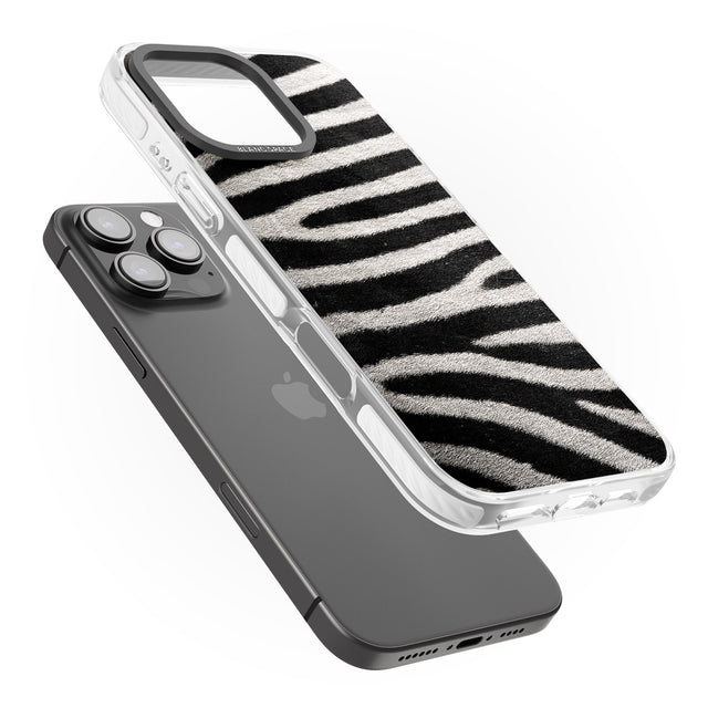 iPhone 16 Pro Max Zebra Print Black Impact Phone Case