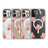 iPhone 16 Pro Max Waving Cat Pattern Black Impact Phone Case