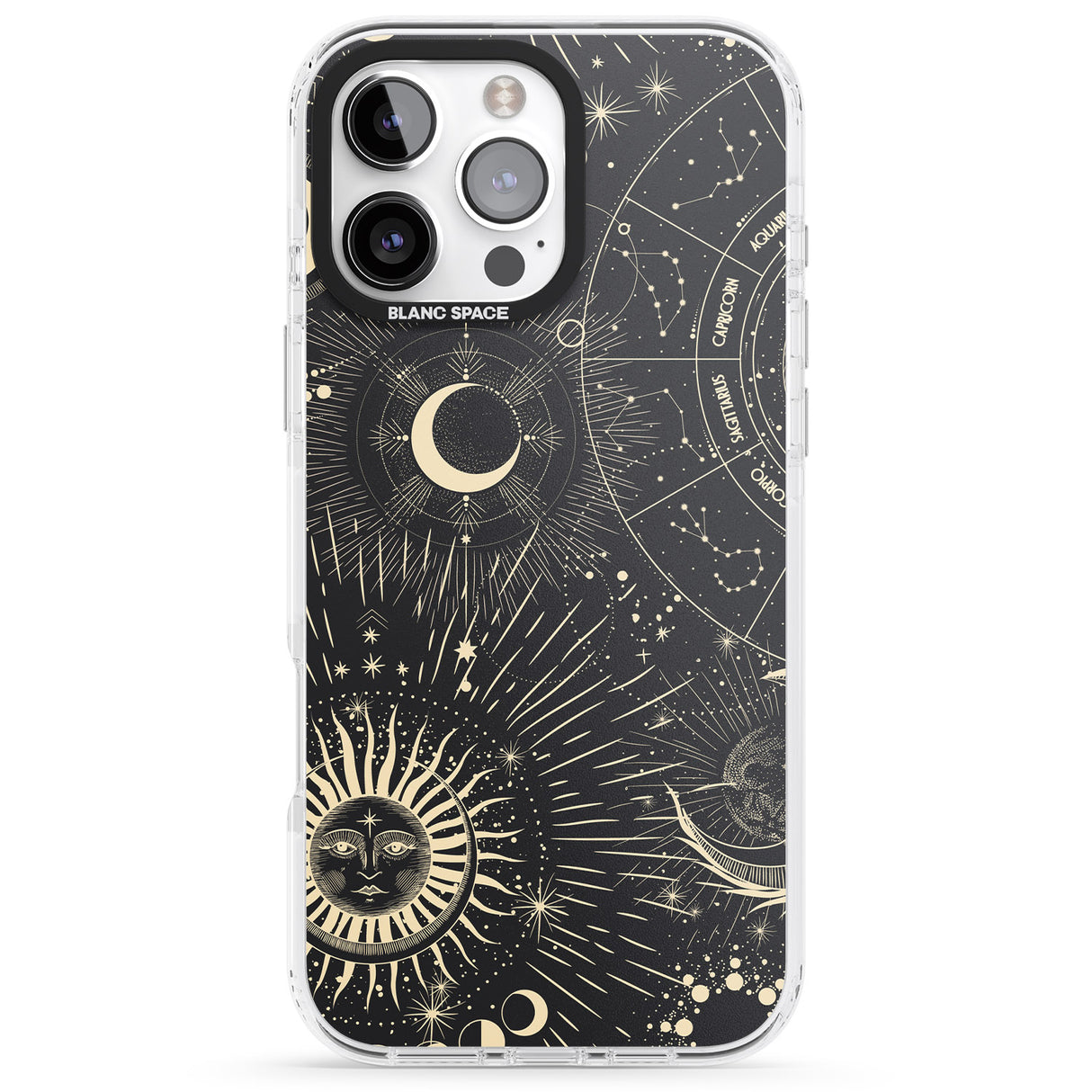 iPhone 16 Pro Max Sun & Symbols Astrological Black Impact Phone Case