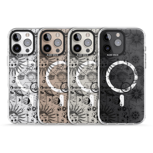 iPhone 16 Pro Max Suns & Planets Vintage Astrological Black Impact Phone Case