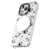 iPhone 16 Pro Max Cosmic Outer Space Design Black on Clear Black Impact Phone Case