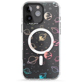 iPhone 16 Pro Max Cosmic Outer Space Design Pastels on Clear Black Impact Phone Case