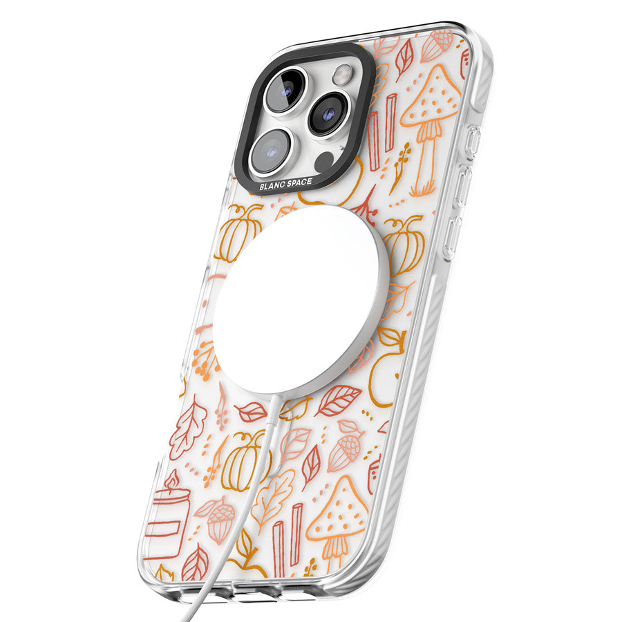 Autumn Line Pattern Impact Magsafe Phone Case for iPhone 16 Pro, iPhone 16 Pro Max