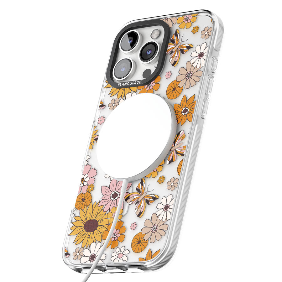 Butterfly & Bloom Autumn Floral Impact Magsafe Phone Case for iPhone 16 Pro, iPhone 16 Pro Max