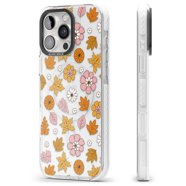 Autumn Leaves and Flowers Impact Magsafe Phone Case for iPhone 16 Pro, iPhone 16 Pro Max