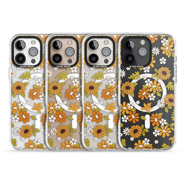 Boho Sunflowers Impact Magsafe Phone Case for iPhone 16 Pro, iPhone 16 Pro Max