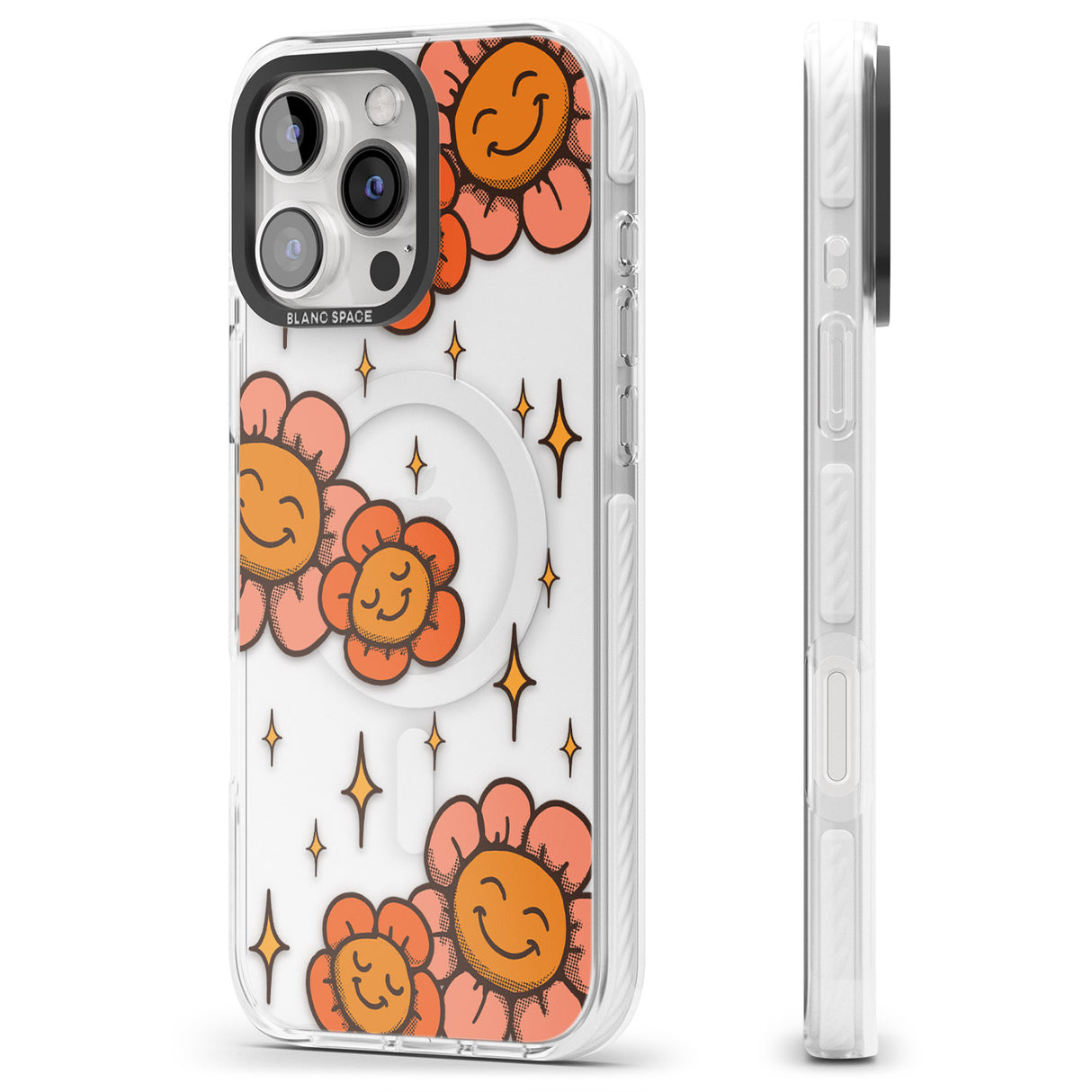 iPhone 16 Pro Max Mellow Flowers Black Impact Phone Case + Magsafe