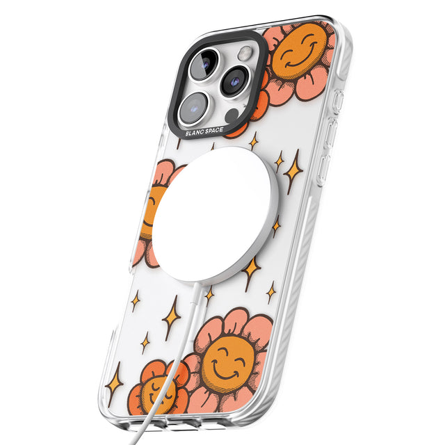 iPhone 16 Pro Max Mellow Flowers Black Impact Phone Case + Magsafe