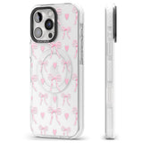 iPhone 16 Pink Bows & Hearts Clear Impact Phone Case