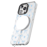 iPhone 16 Blue Bows & Hearts Clear Impact Phone Case