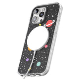 iPhone 16 Pro Max Cute Cartoon Planets Black Impact Phone Case