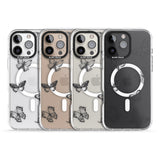 iPhone 16 Pro Max Grey Butterfly Line Pattern Black Impact Phone Case