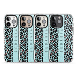 iPhone 16 Pro Max Personalised Blue Leopard Spots Black Impact Phone Case