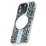 iPhone 16 Pro Max Personalised Blue Leopard Spots Black Impact Phone Case