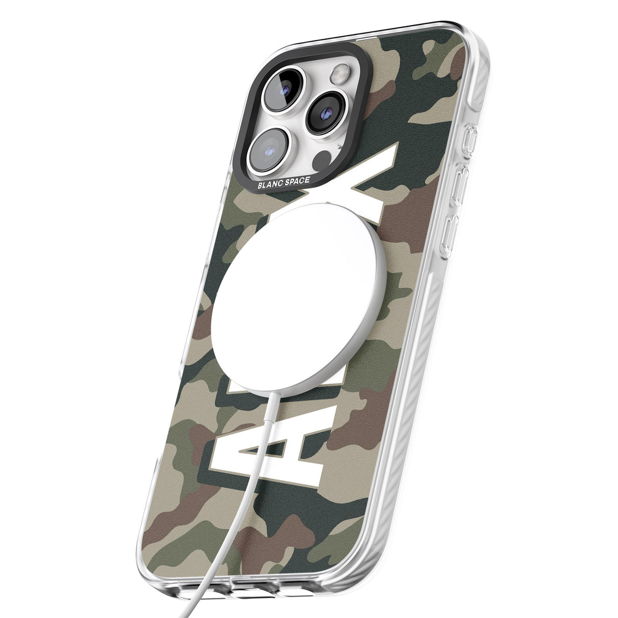 iPhone 16 Pro Max Personalised Classic Green Camo Black Impact Phone Case