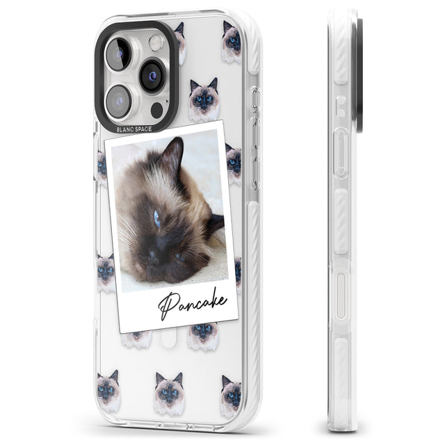 iPhone 16 Pro Max Personalised Burmese Cat Photo Black Impact Phone Case