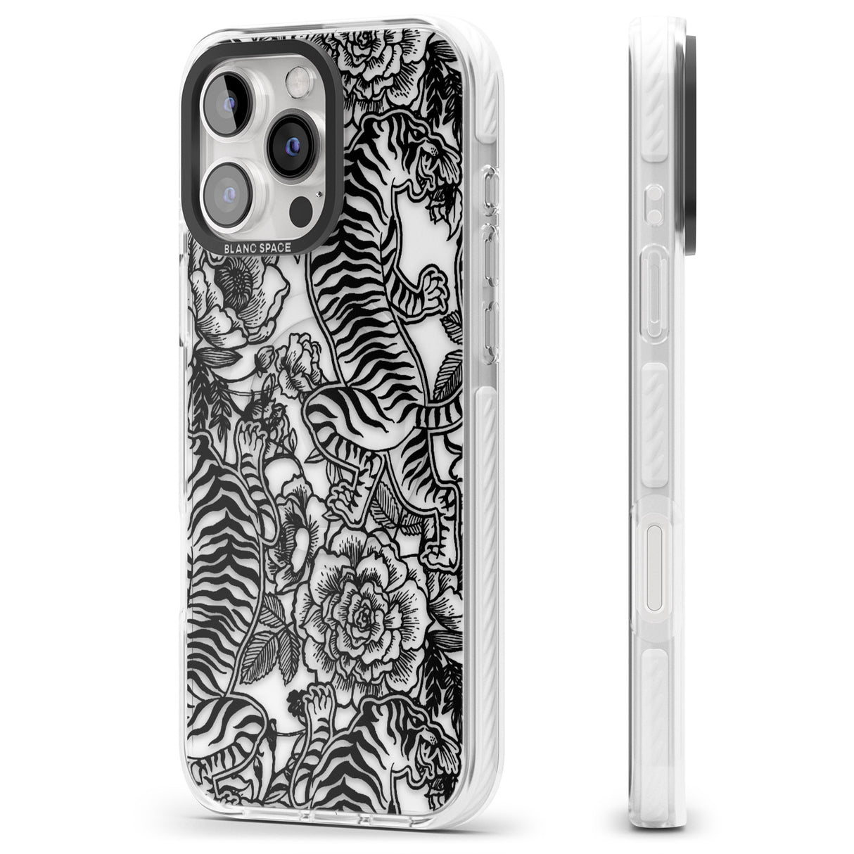 iPhone 16 Pro Max Personalised Chinese Tiger Pattern Black Impact Phone Case