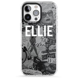 iPhone 16 Pro Max Personalised Grey Scale Fashion Collage Black Impact Phone Case