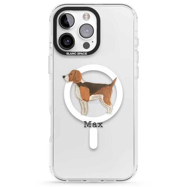 iPhone 16 Pro Max Personalised Hand Painted Beagle Black Impact Phone Case