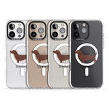 iPhone 16 Pro Max Personalised Hand Painted Sausage Dog Black Impact Phone Case