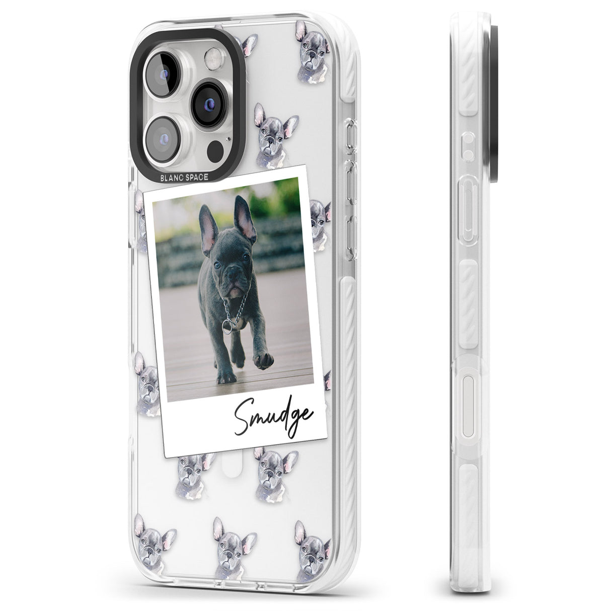 iPhone 16 Pro Max Personalised French Bulldog, Grey - Dog Photo Black Impact Phone Case