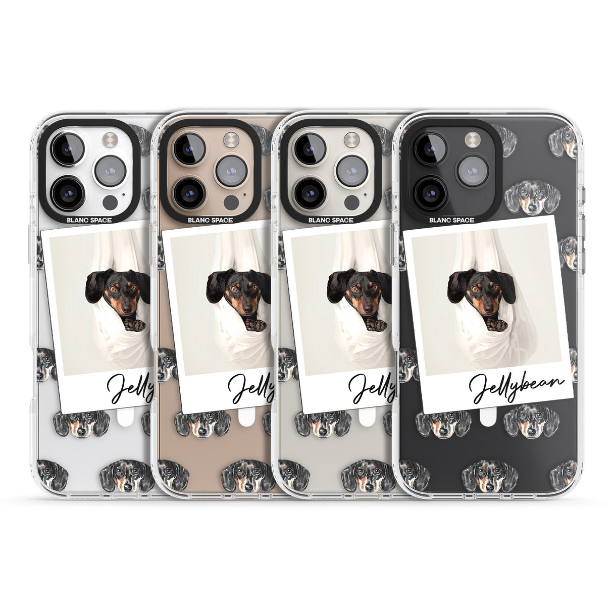 iPhone 16 Pro Max Personalised Dachshund, Black- Dog Photo Black Impact Phone Case