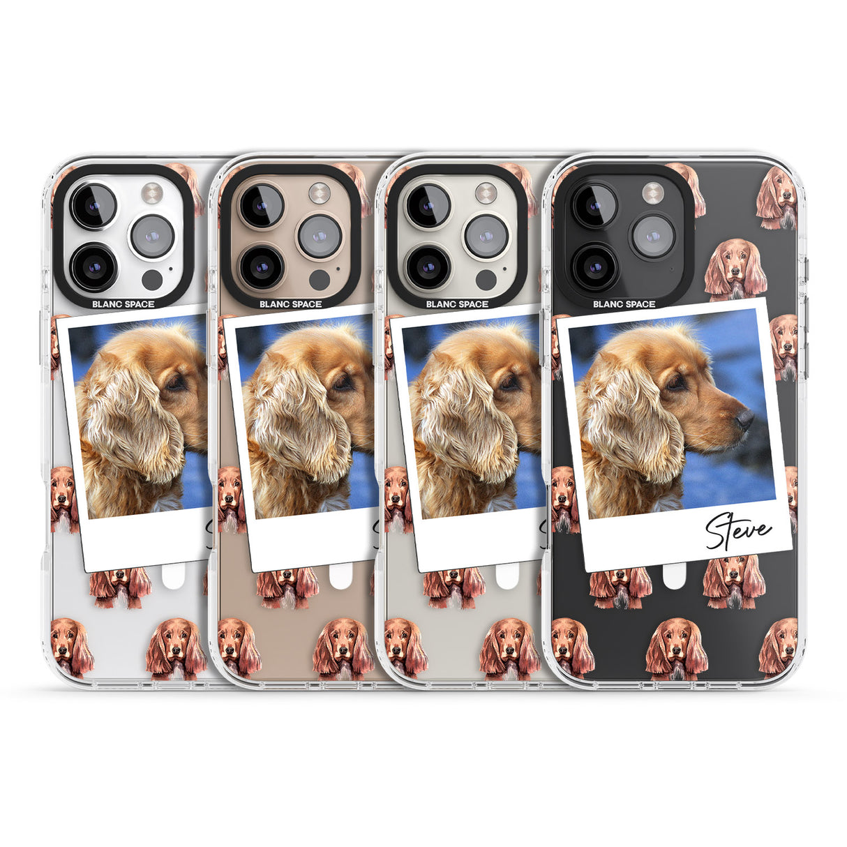 iPhone 16 Pro Max Personalised Cocker Spaniel - Dog Photo Black Impact Phone Case