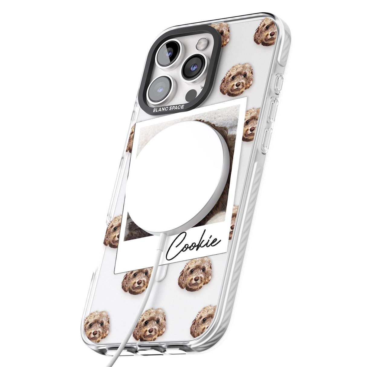 iPhone 16 Pro Max Personalised Cockapoo, Brown - Dog Photo Black Impact Phone Case