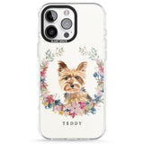 iPhone 16 Pro Max Personalised Yorkshire Terrier - Watercolour Dog Portrait Black Impact Phone Case