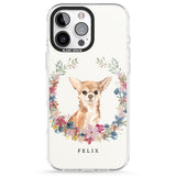 iPhone 16 Pro Max Personalised Chihuahua - Watercolour Dog Portrait Black Impact Phone Case