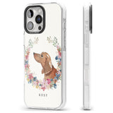 iPhone 16 Pro Max Personalised Tan Dachshund - Watercolour Dog Portrait Black Impact Phone Case