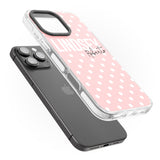 iPhone 16 Pro Max Personalised Pink Polka Black Impact Phone Case