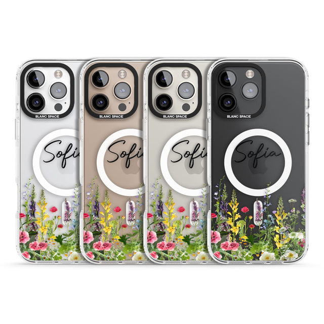 Personalised Garden Wildfowers Impact Magsafe Phone Case for iPhone 16 Pro, iPhone 16 Pro Max