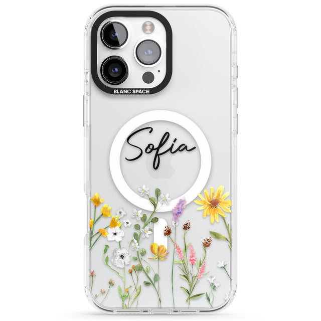 Personalised April Wildfowers Impact Magsafe Phone Case for iPhone 16 Pro, iPhone 16 Pro Max