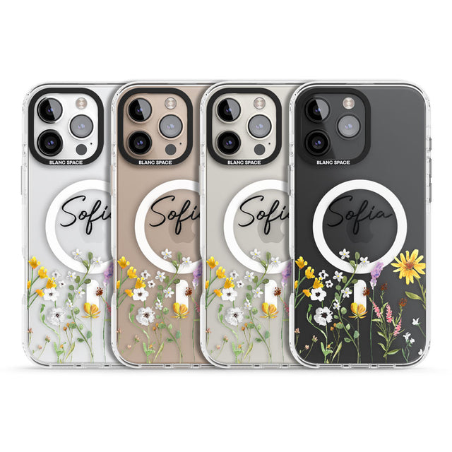 Personalised April Wildfowers Impact Magsafe Phone Case for iPhone 16 Pro, iPhone 16 Pro Max