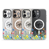 Personalised Buterflies & Wildflowers Impact Magsafe Phone Case for iPhone 16 Pro, iPhone 16 Pro Max