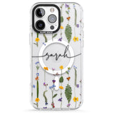 iPhone 16 Pro Max Personalised Wildflower Floral Black Impact Phone Case