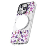 iPhone 16 Pro Max Personalised Purple Violets Black Impact Phone Case