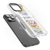 iPhone 16 Pro Max Personalised Wildflower Floral Stripe Personalised Black Impact Phone Case