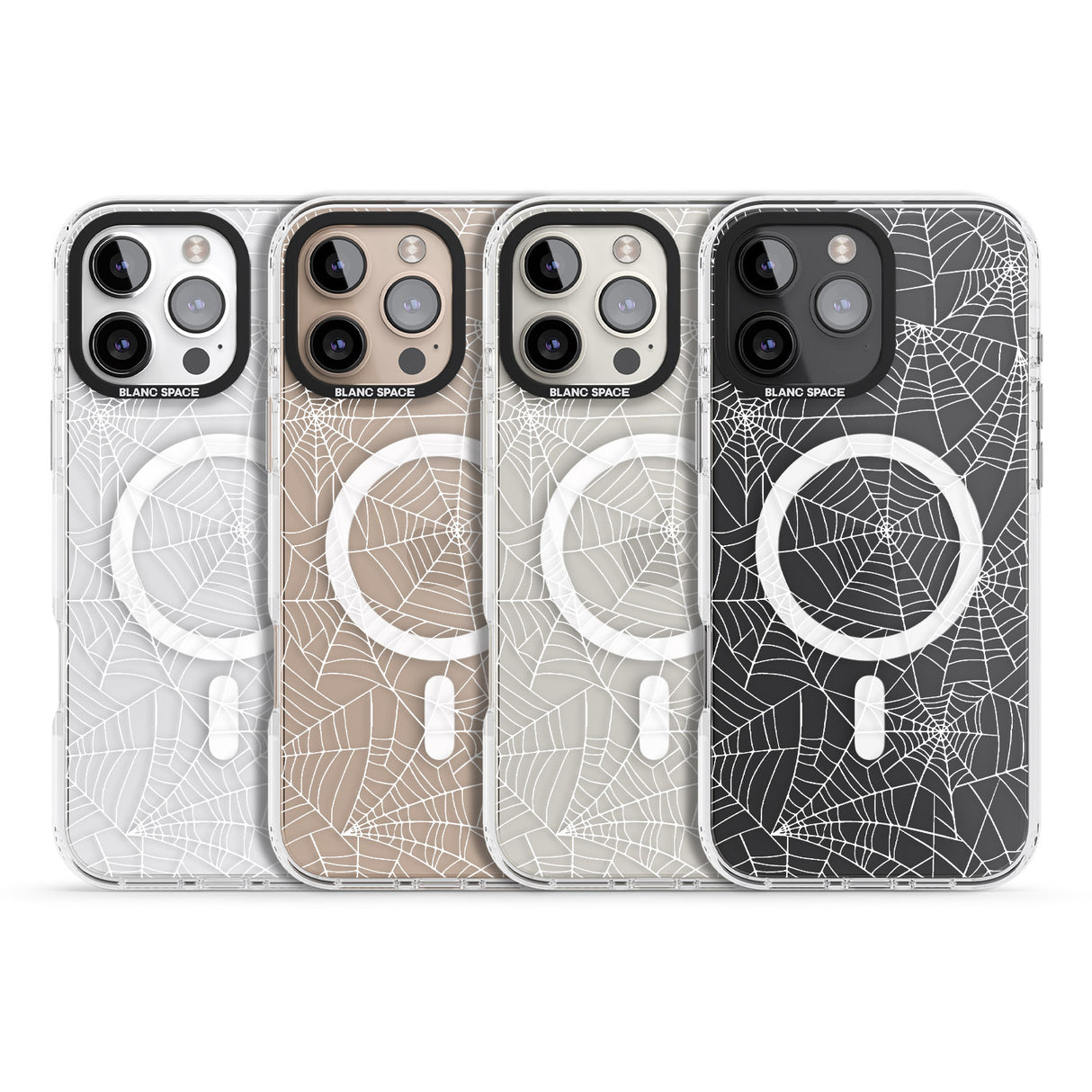 iPhone 16 Pro Max Personalised Spider Web Pattern Black Impact Phone Case