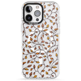 iPhone 16 Pro Max Personalised Autumn Leaves Pattern Black Impact Phone Case