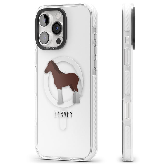 iPhone 16 Pro Max Personalised Brown Horse Black Impact Phone Case