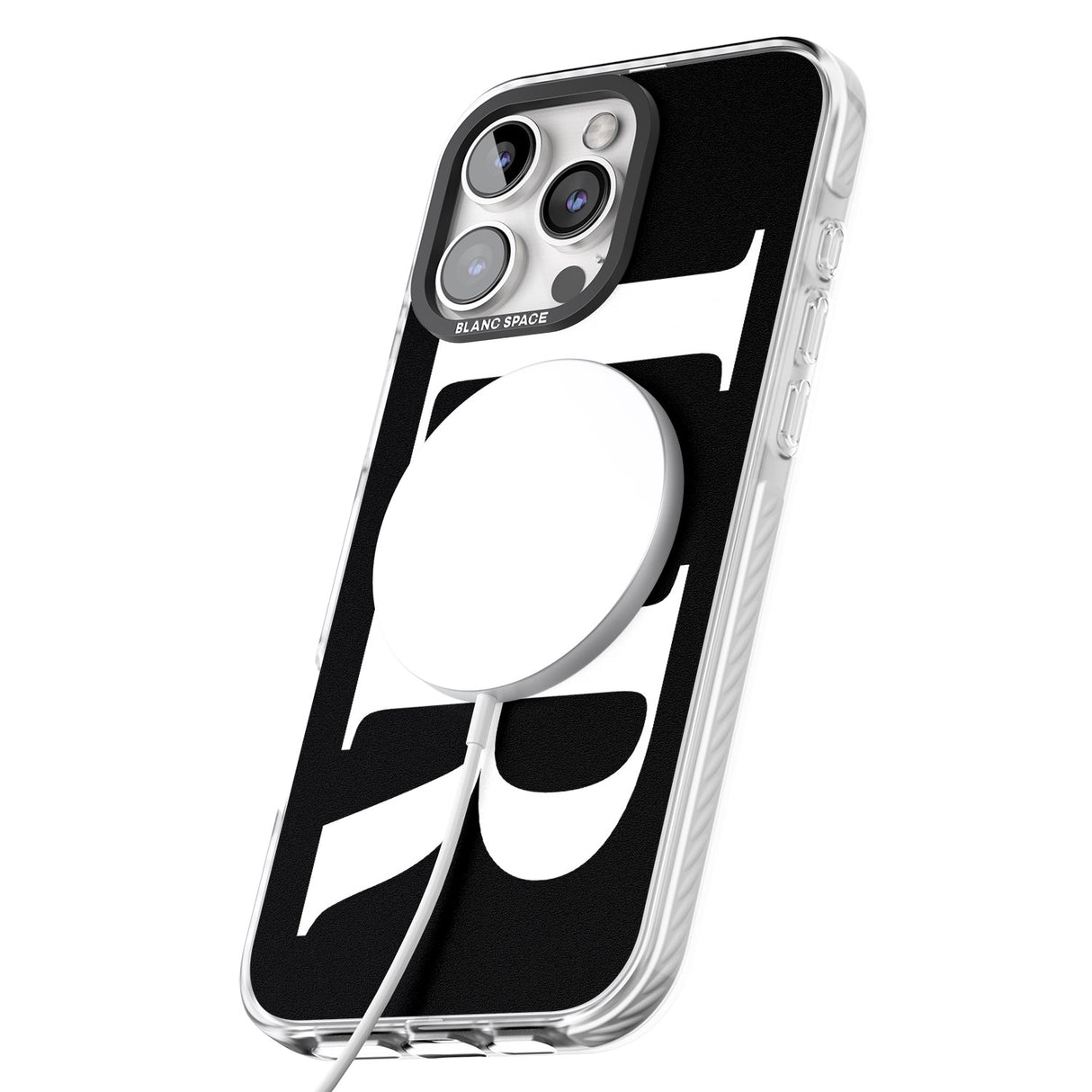 iPhone 16 Pro Max Personalised White & Black Letters Black Impact Phone Case